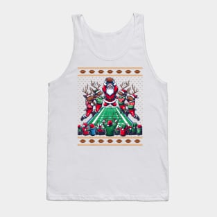 Santa Reindeer Play American Football Christmas Football Fan Tank Top